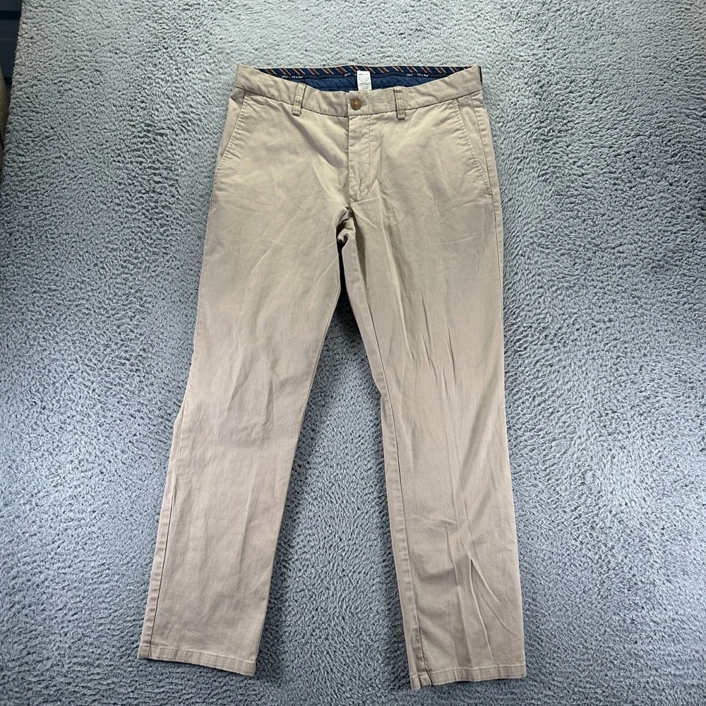 Jos. A. Bank 1905 Pant Mens 34x30 Brown Cotton Chino Straight Business‎ Stretch